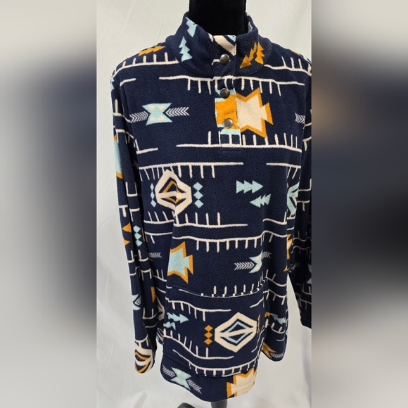 Susan Graver weekend women 1X geometric fleece pullover Aztec, hoodie, gorpcore, - Picture 2 of 6